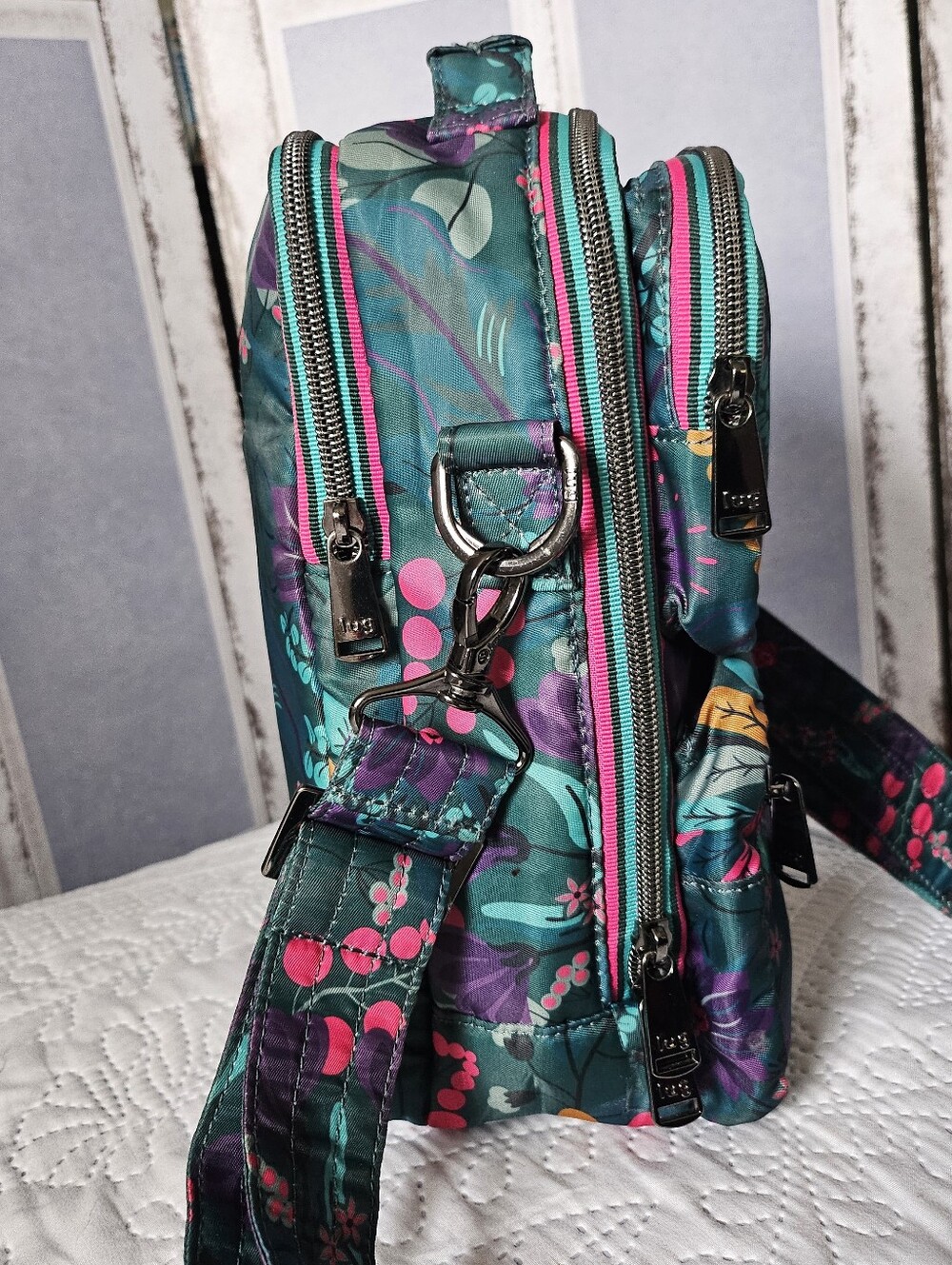 Lug Wrangler Crossbody, Shoulder Bag, Satchel, & Wallet In Evermore Flora Green - Picture 3 of 13